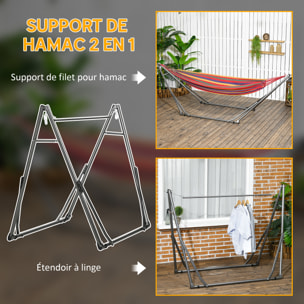 Support de hamac pliable et réglable structure en acier noir