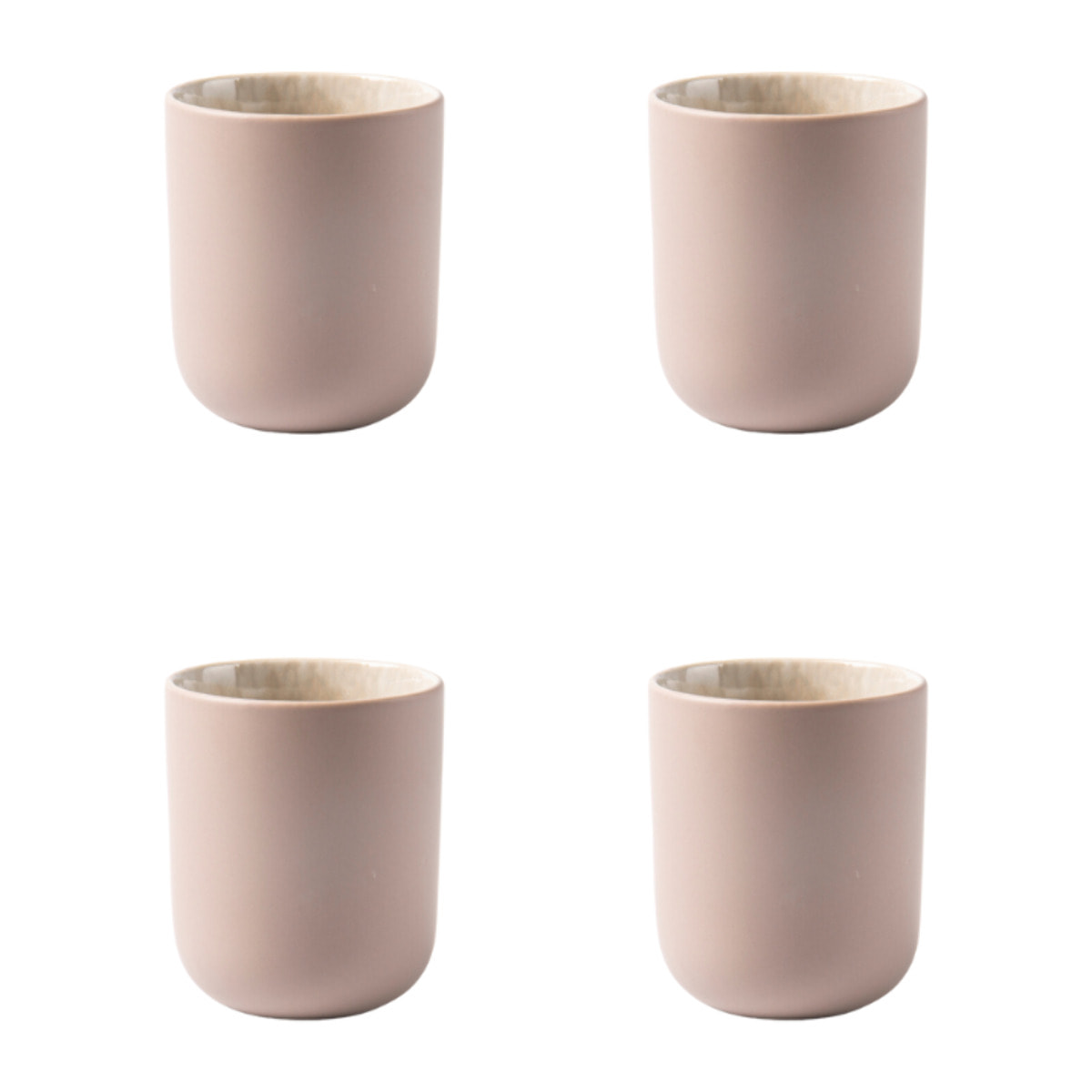 Lot de 4 tasses taupe - "Iris"