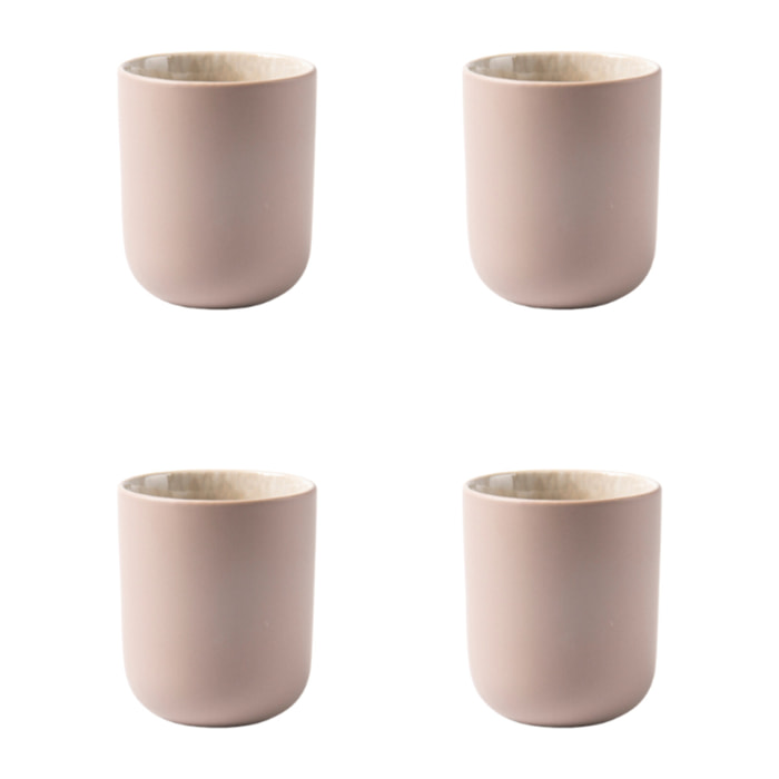 Lot de 4 tasses taupe - "Iris"