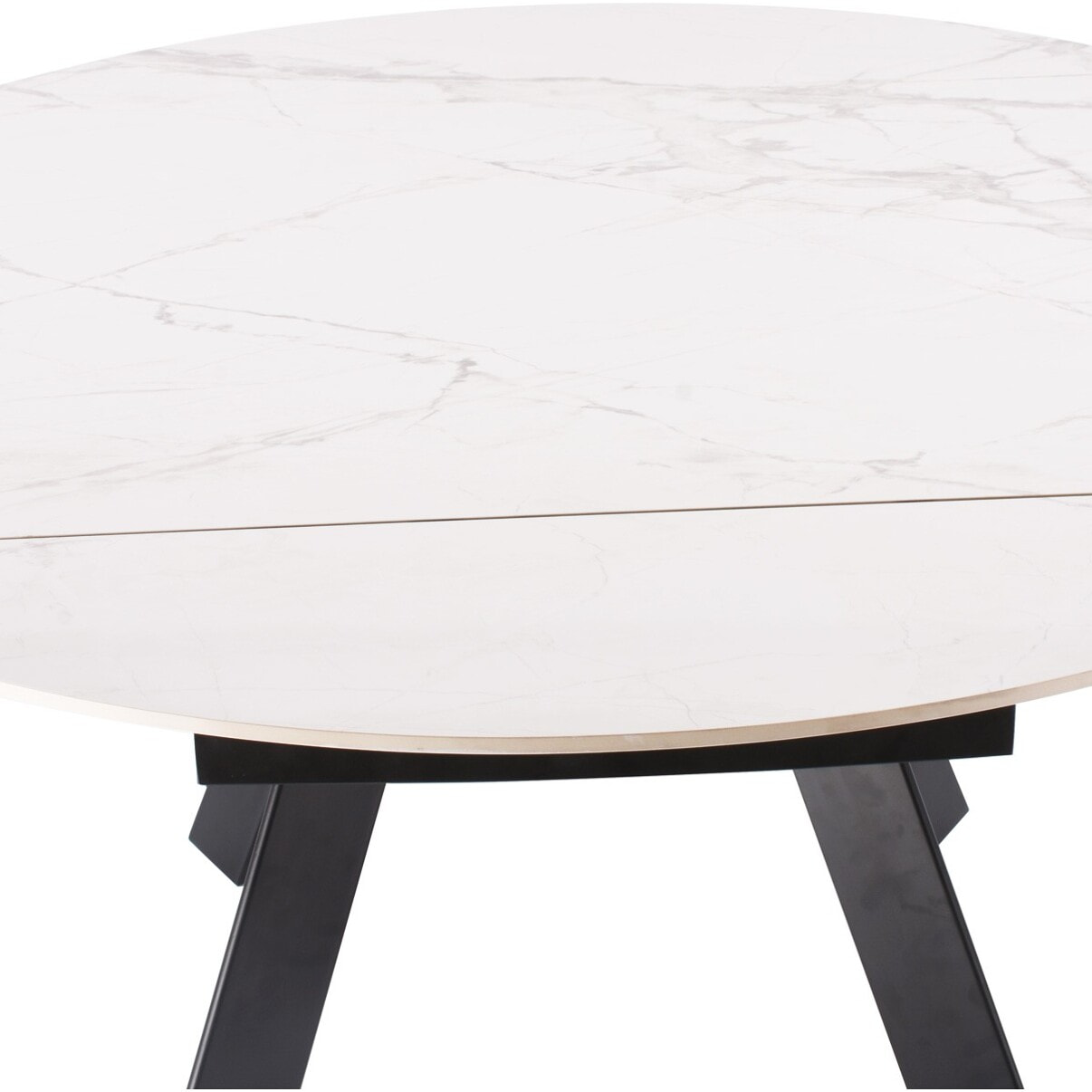Table à manger ronde extensible 3/6 couverts en céramique effet Marbre - CIRCE