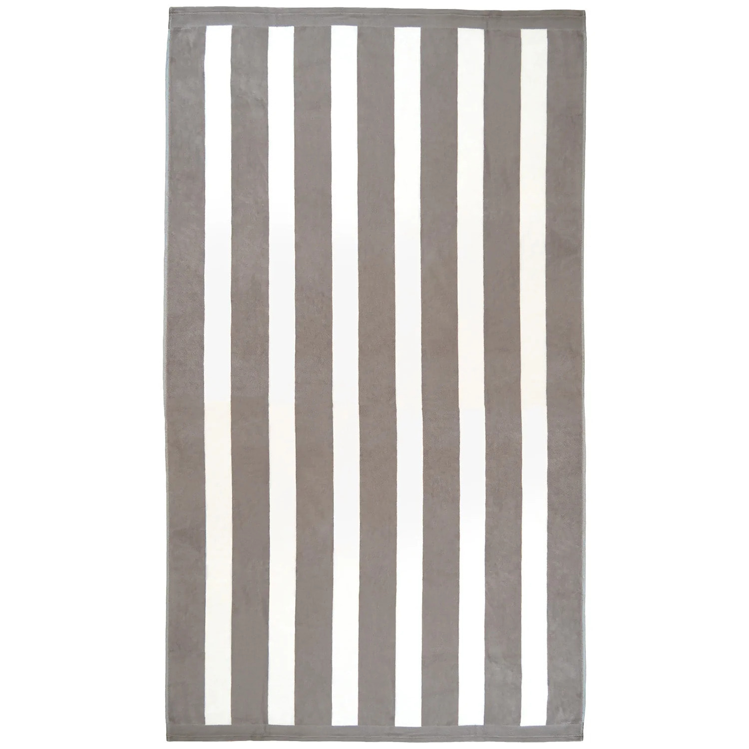 Serviette de plage éponge velours Jacquard Beige 100x175 470g/m² - Bahia Taupe