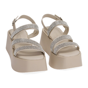 Zeppa in eco-pelle panna