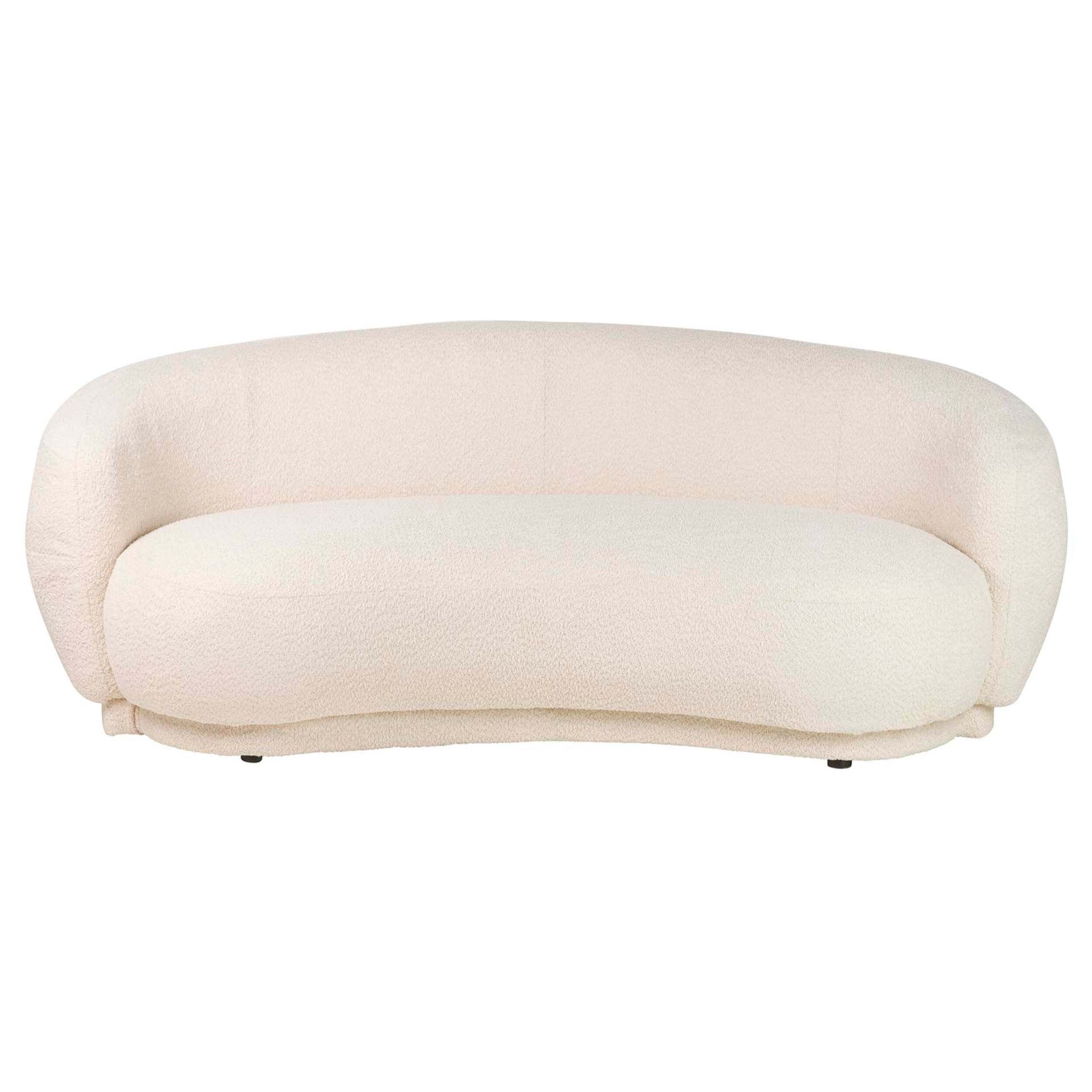 Sofa Boucle Beige Luna 191x93x73 Cm