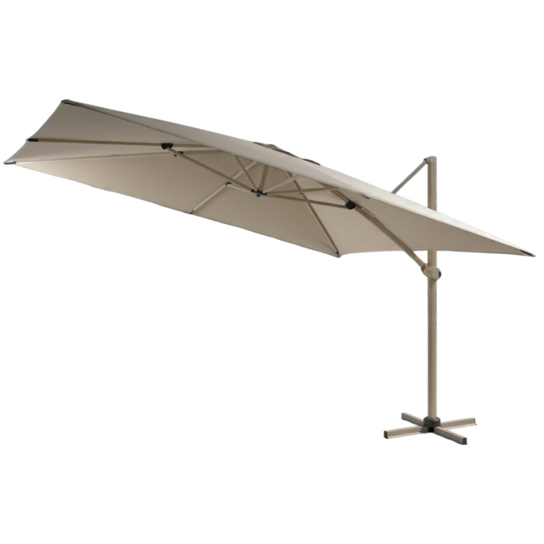 Parasol déporté 3.5x2.6m - beige et lin - DIAMANT