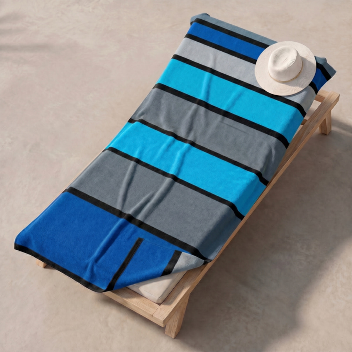Telo mare in spugna jacquard, 90x165 cm, 100% cotone egiziano, morbido e super assorbente, asciugamano spiaggia grande a righe multicolor, resistente e certificato OEKO-TEX, ideale per mare piscina palestra e viaggio