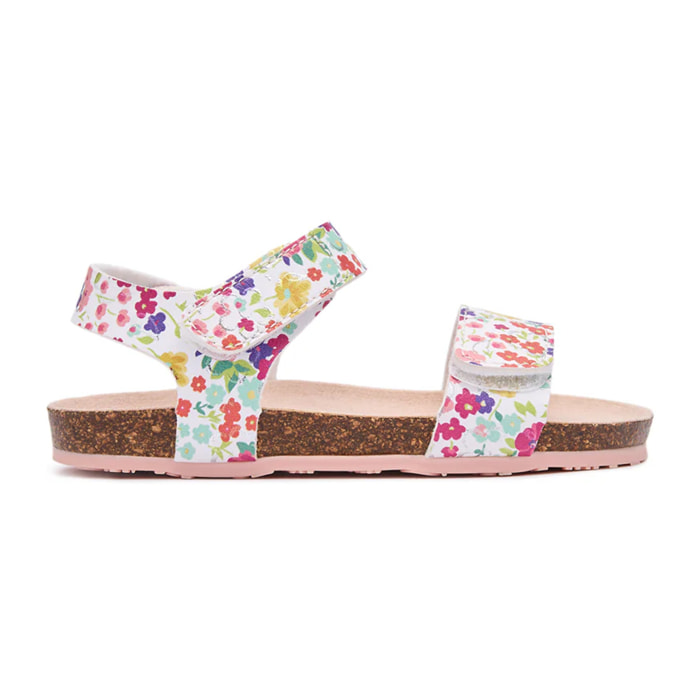 Sandalias Planas de Niña Ecológicas Estampado Flores Multicolor