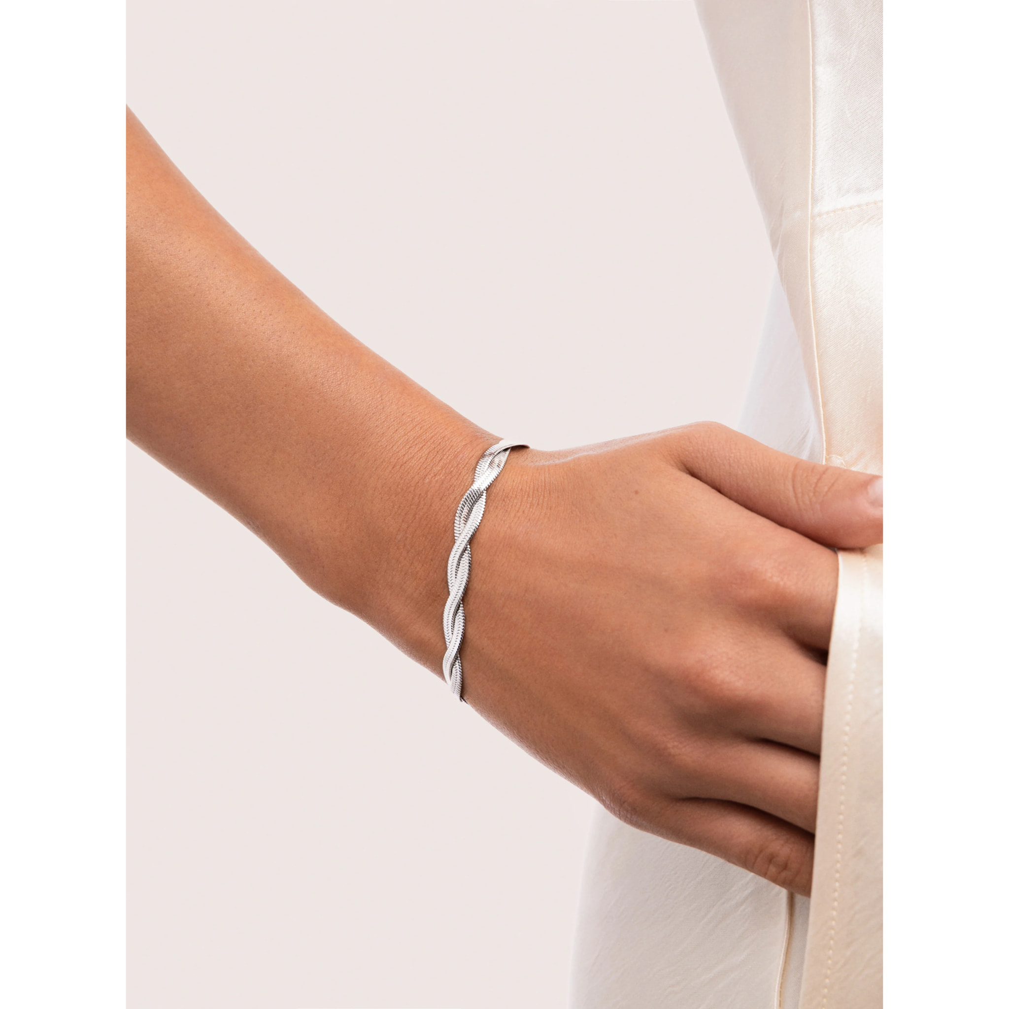 Pulsera Doble Lisse Twister Acero