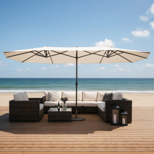 Parasol double 2,7 x 4,6 m écru CABIATE