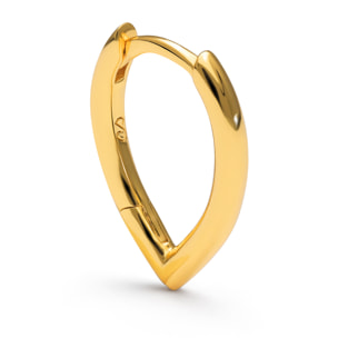 Pendiente Suelto Gota Plata Baño Oro