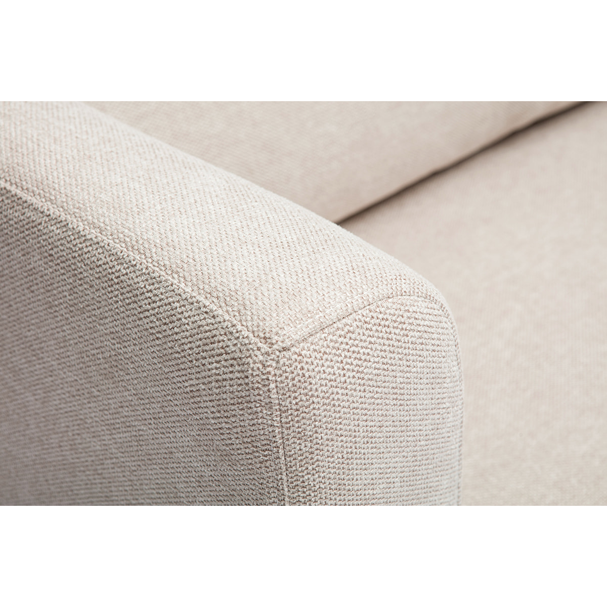 Canapé convertible 2 places en tissu effet velours texturé beige LEON