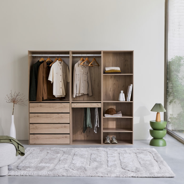 Kit dressing modulable décor bois 3 éléments MODULO