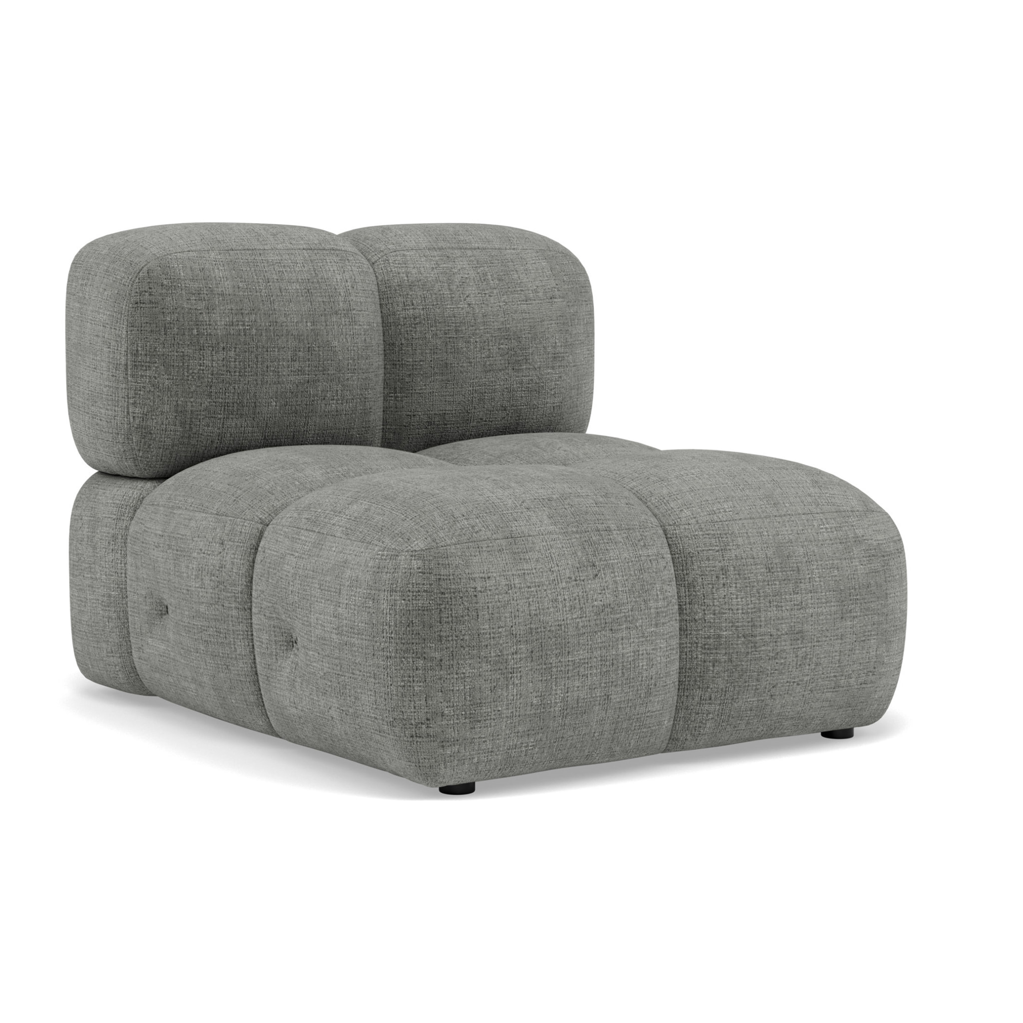 Grace - module d'assise sans accoudoir en velours texturé - Gris