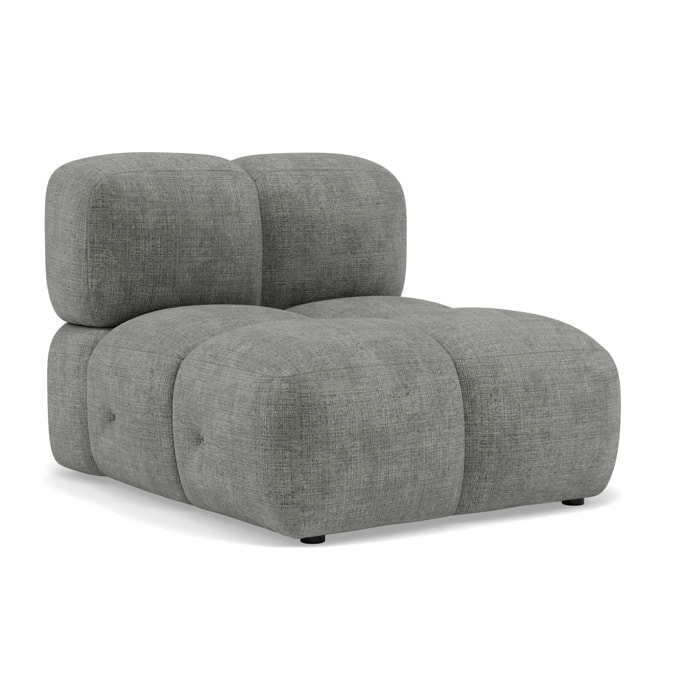 Grace - module d'assise sans accoudoir en velours texturé - Gris