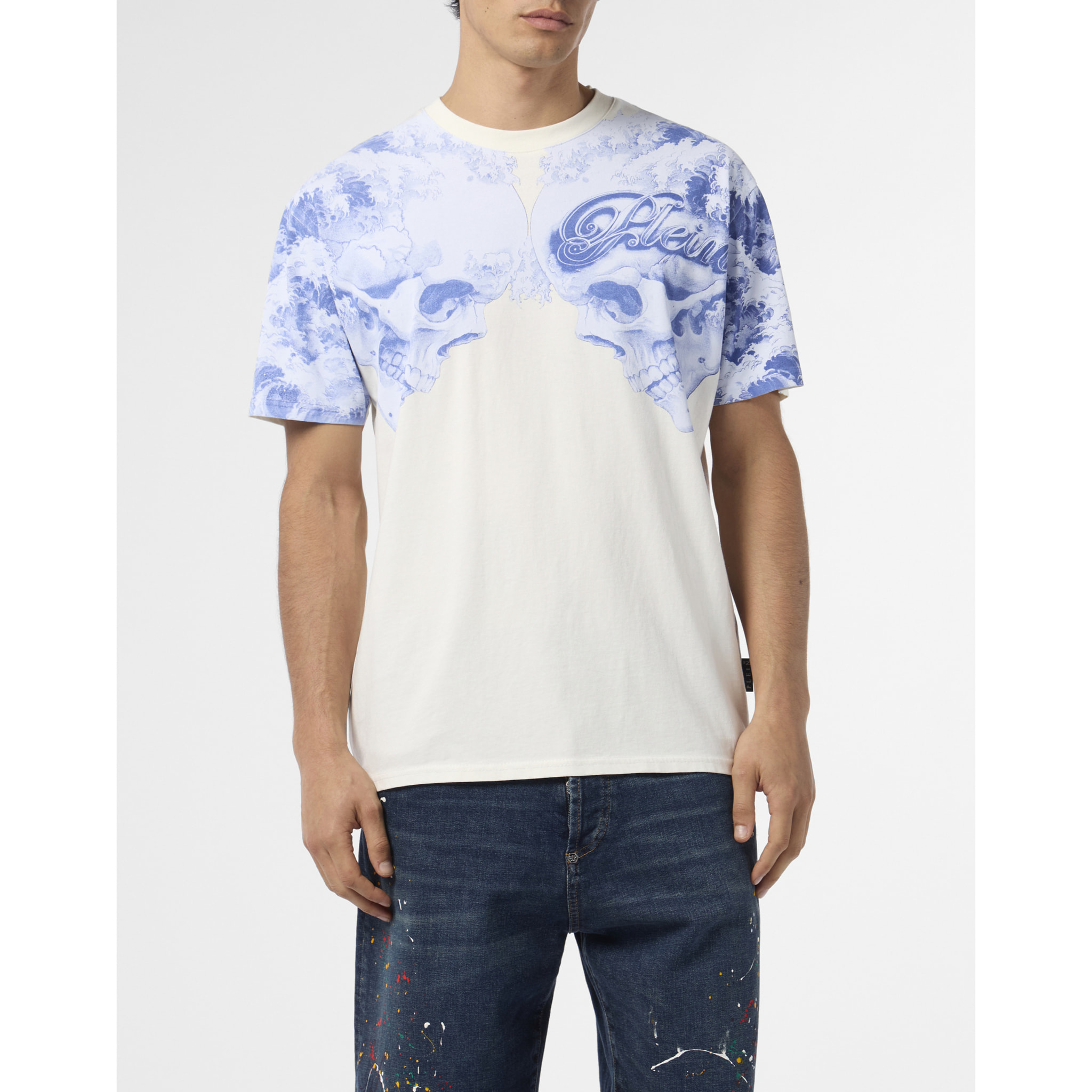 PHILIPP PLEIN Round Neck T-Shirt Ceramic Skulls