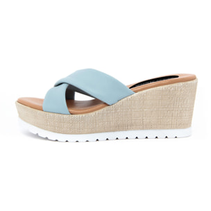 Sandalo con zeppa Donna colore Blu