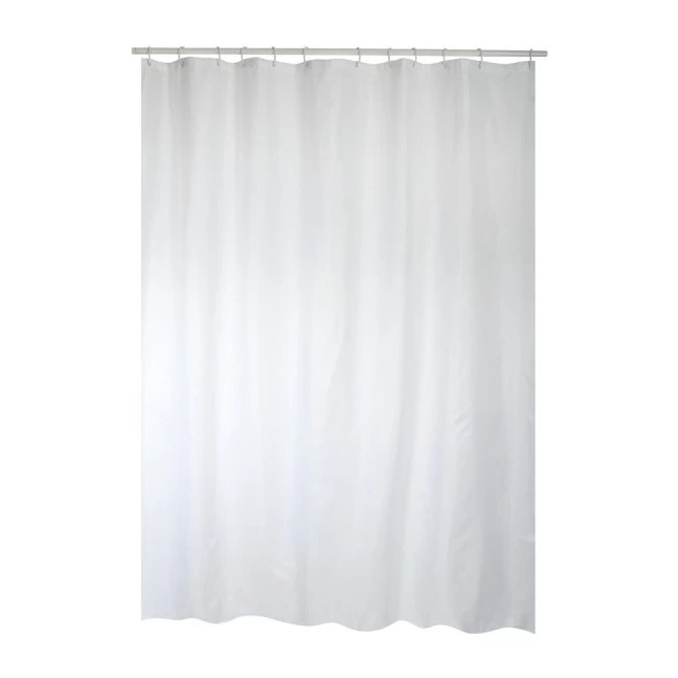 Rideau de douche Polyester 180x200cm Blanc - Anneaux inclus MSV