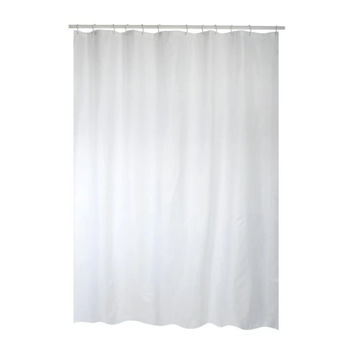 Rideau de douche Polyester 180x200cm Blanc - Anneaux inclus MSV