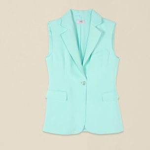 Oltre - Gilet sartoriale in tessuto crêpe - Verde acqua