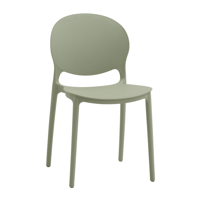 set 2 sedie impilabili in polipropilene verde