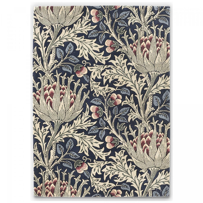 Tapis salon et chambre fait à la main en laine motif floral TANI