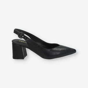 Décolleté sling back Donna Tata Italia Nero