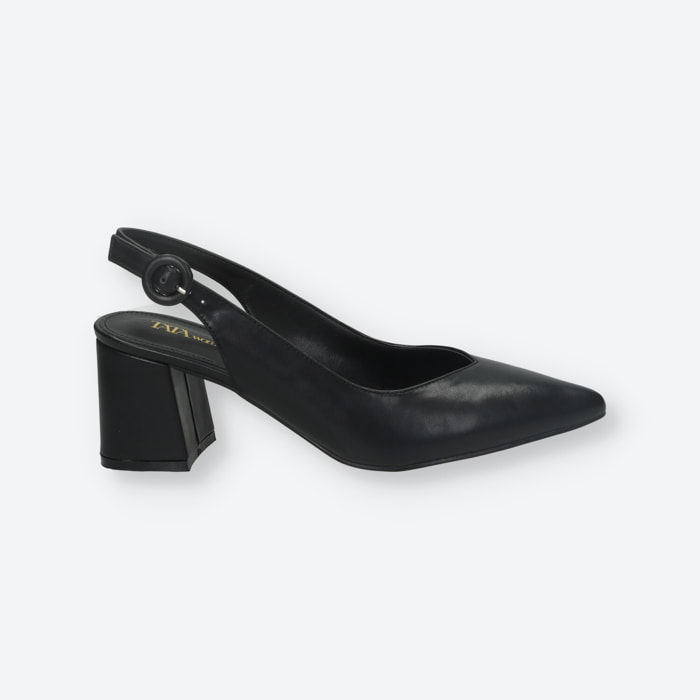 Décolleté sling back Donna Tata Italia Nero