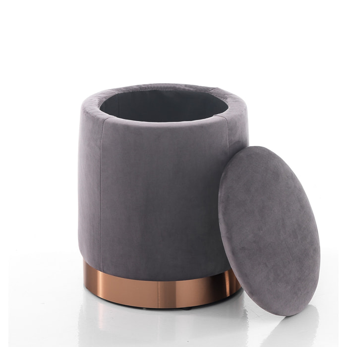 Oresteluchetta Pouf imbottito contenitore OHIO GREY grigio