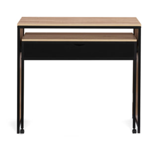 Bureau extensible Memphis bois et noir