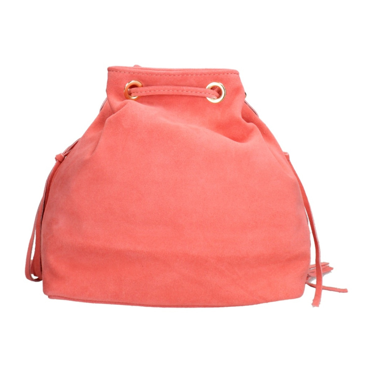 Borsa a secchiello da donna Made in Italy - Modello Umbria Plus - Pelle scamosciata - 25.0 x 22.0 x 13.0 cm