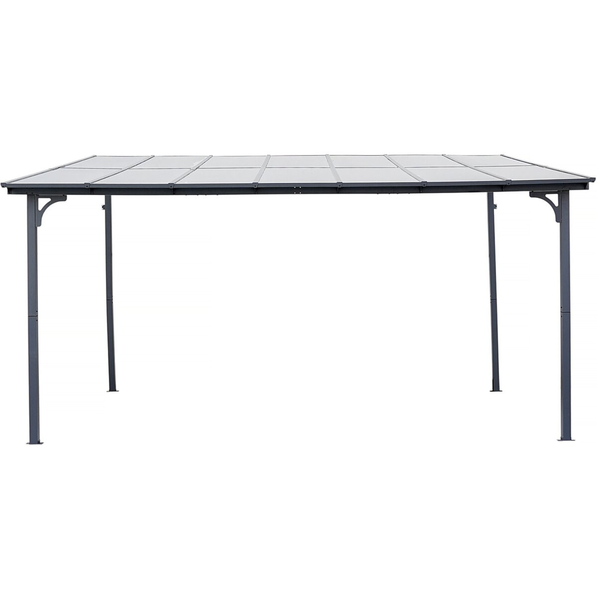 Pergola tonnelle adossée "Marvin" - 4 x 3 m - 423 x 298 x 243 cm - Gris foncé