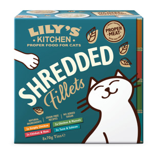 Lily's Kitchen Chat Effilochés en bouillon Multipack 8x70g - Lot de 4