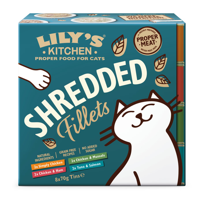 Lily's Kitchen Chat Effilochés en bouillon Multipack 8x70g - Lot de 4