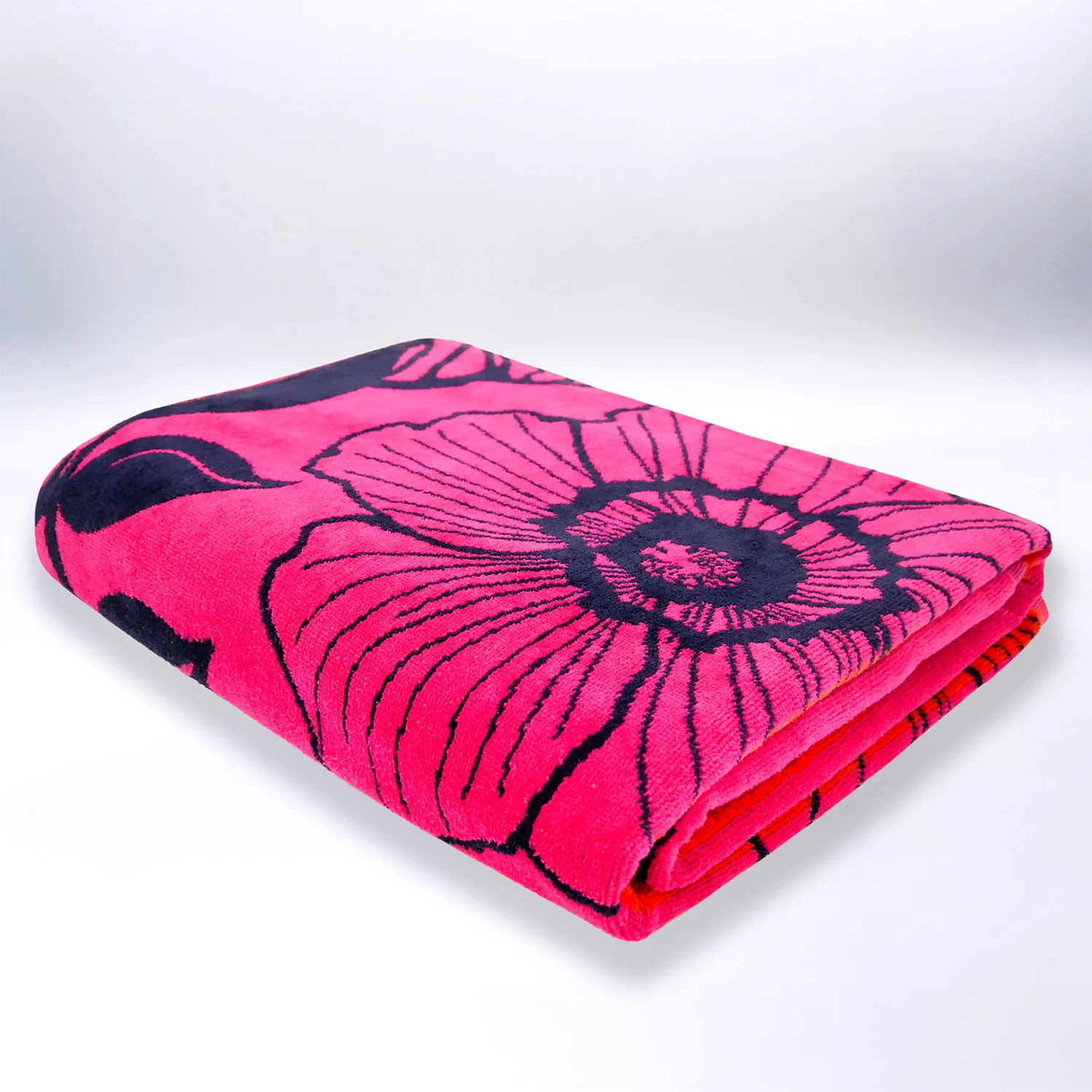 Serviette de plage XL éponge velours Jacquard Rose 140x180 400g/m² - Tropical Forest