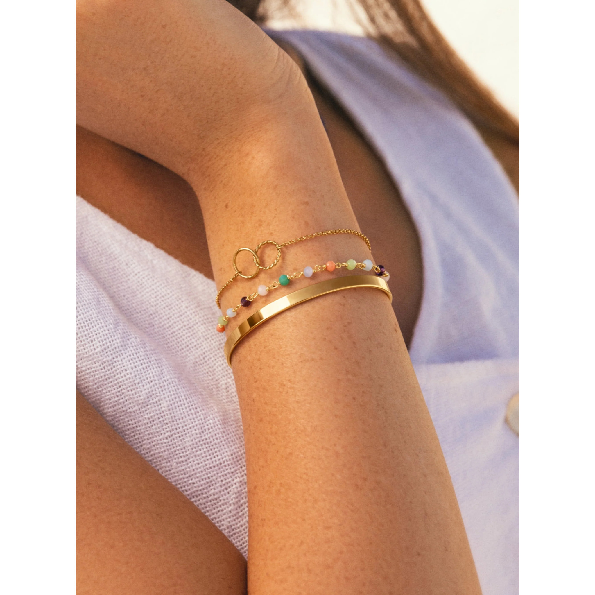 Pulsera Circles Twist Baño Oro