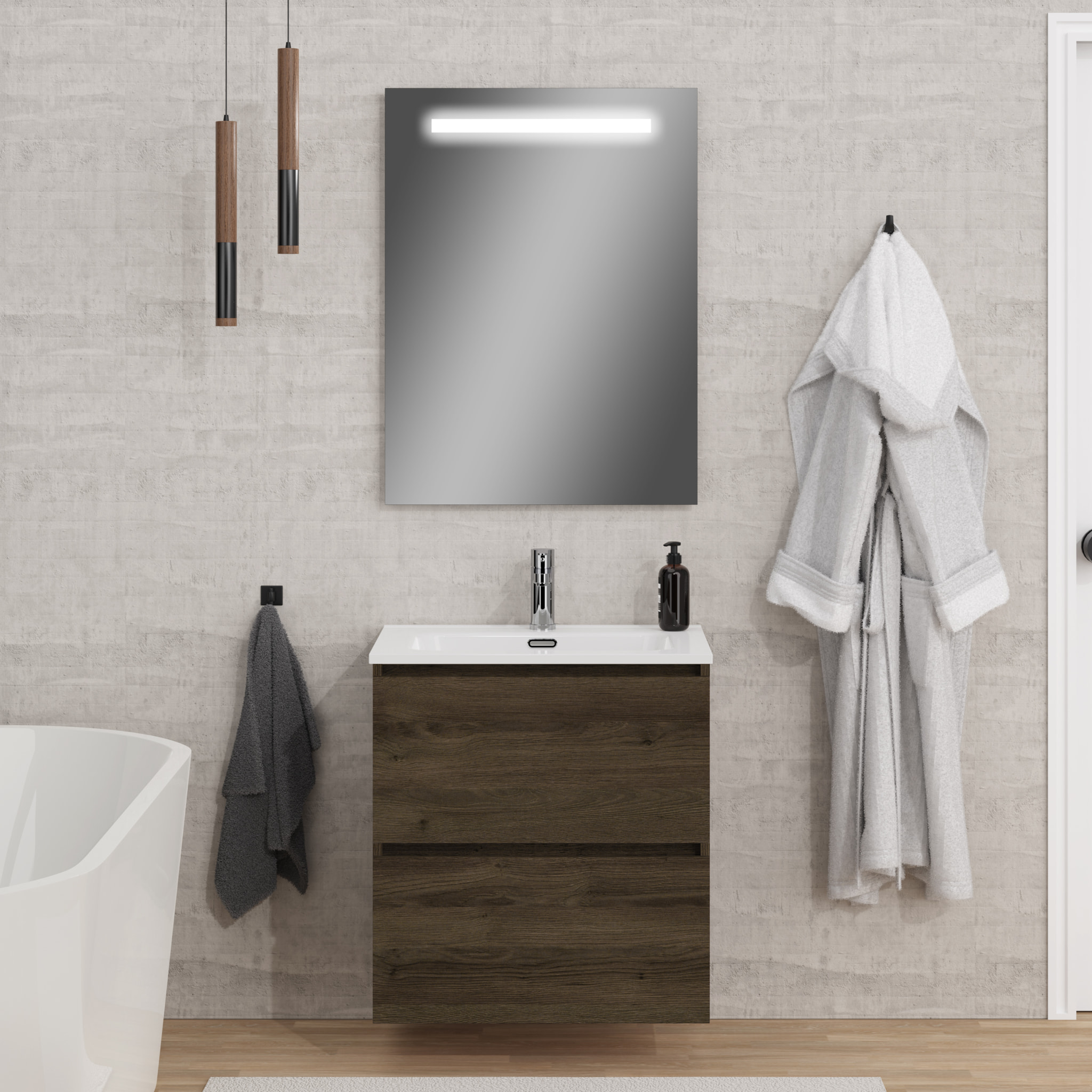 Conjunto de baño SEA Alday, 60 cm, Dark