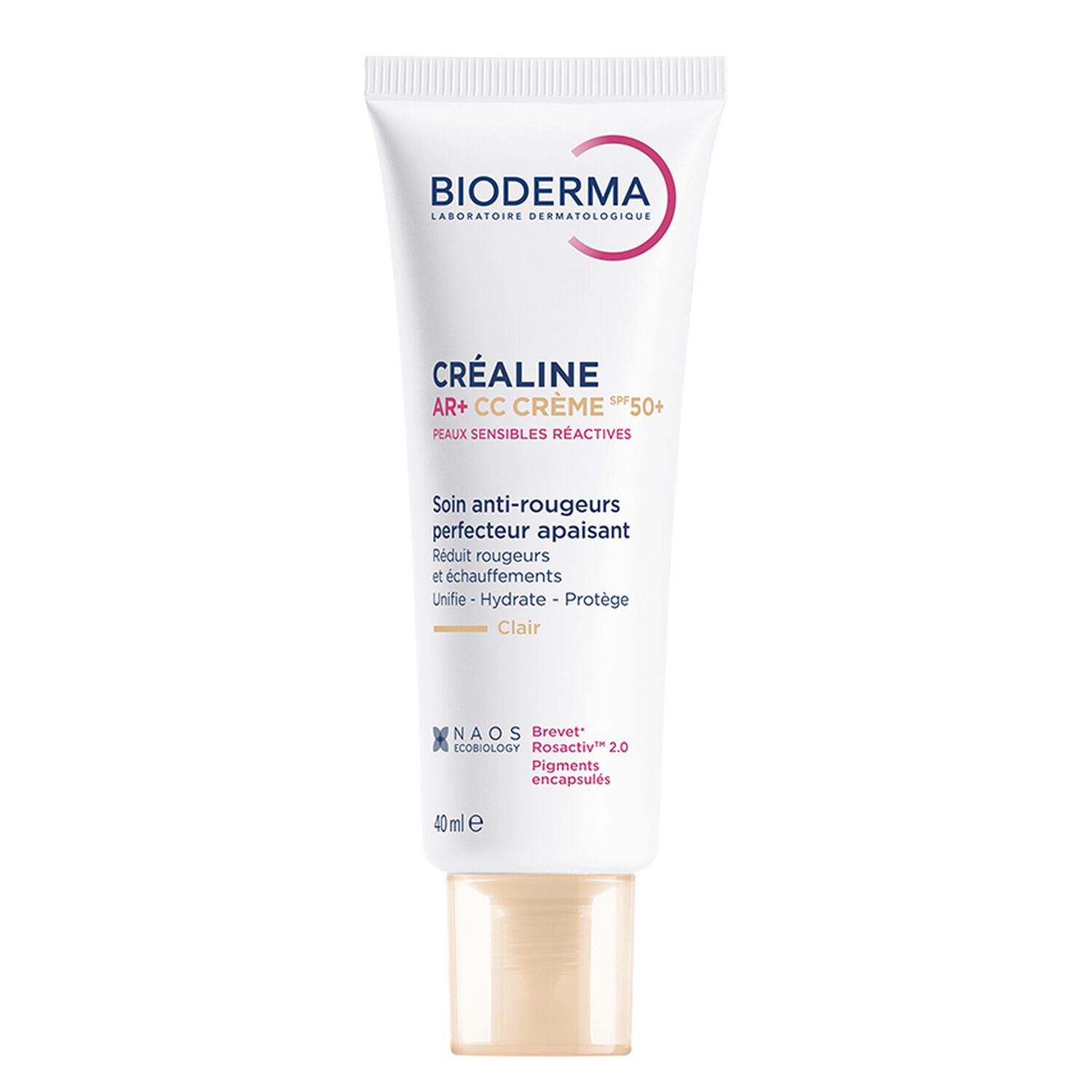 Crealine AR+ - CC Crème SPF50+ - Soin anti-rougeurs perfecteur apaisant 40 ml