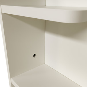 Afrodite - Toeletta Trucco con Luce LED Cassetto 3 Ripiani e Prese Postazione Make Up in Legno Bianco