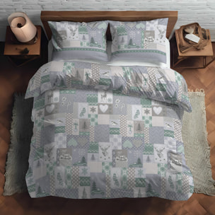 Parure copripiumino alpi verde 100% cotone