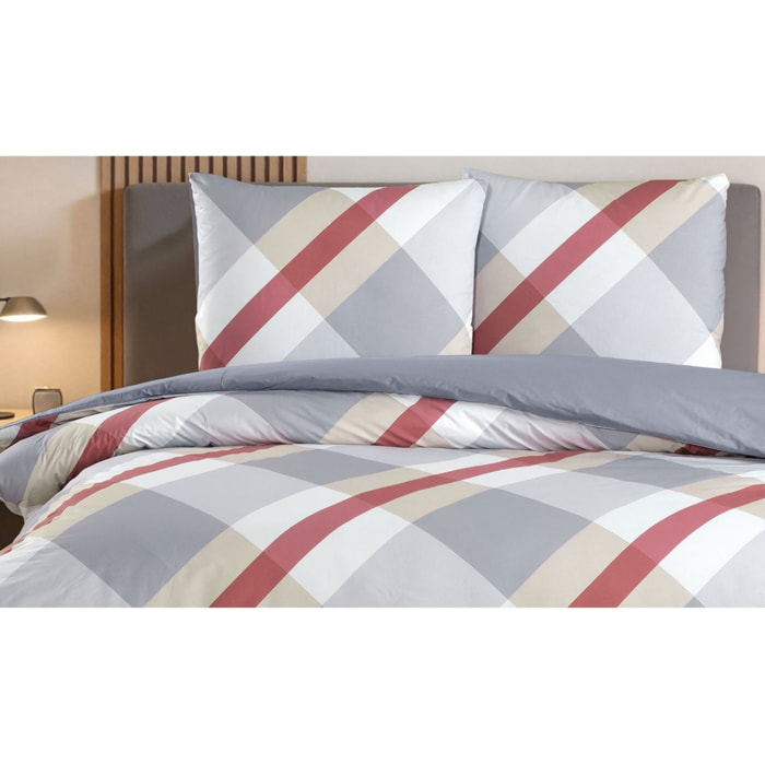 Parure housse de couette et taie(s) d'oreiller coton imprimé