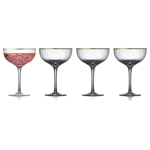 Set de 4 verres à cocktail Palermo Gold 31,5 cl