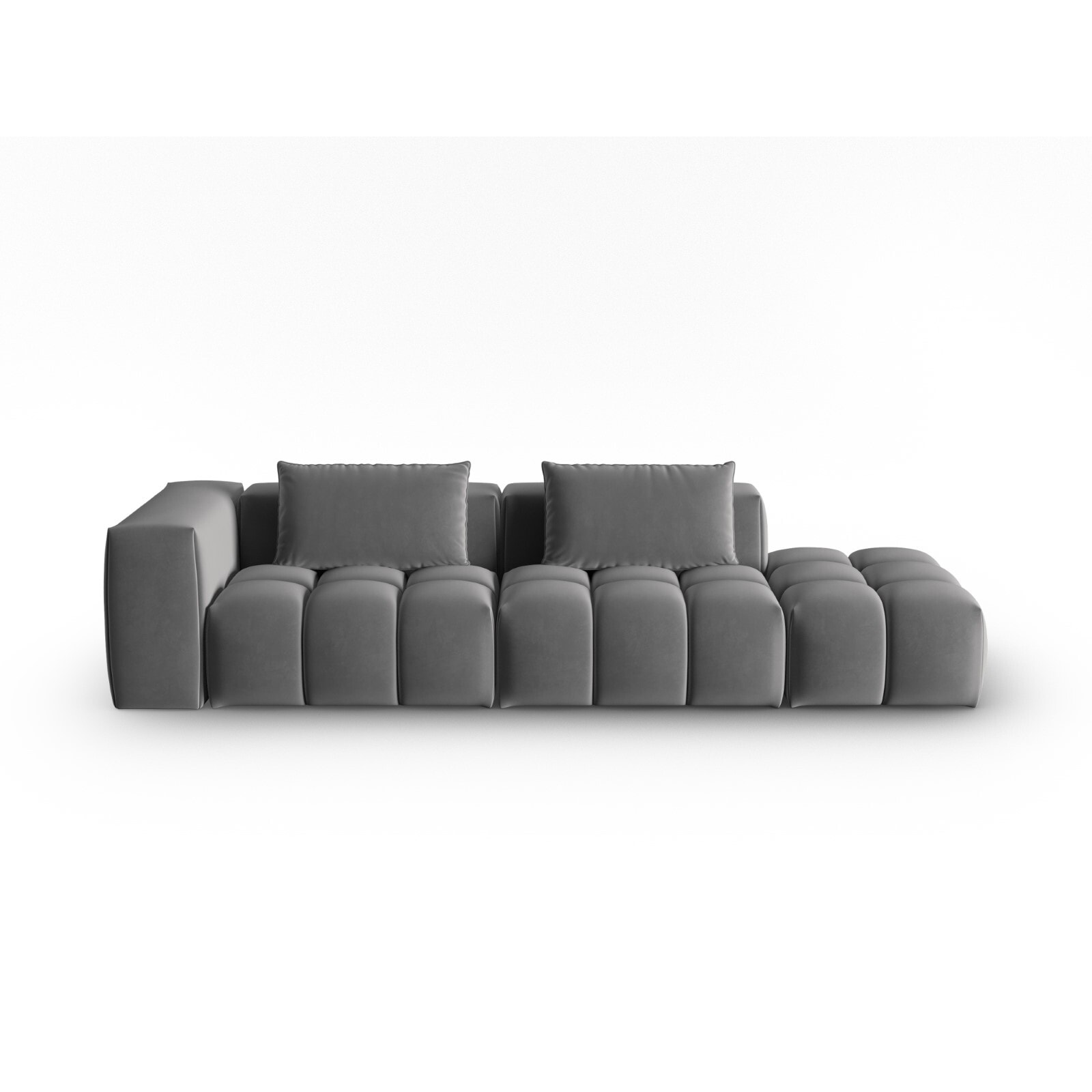 Canapé modulable droit "Lorella" 3 places en velours ciment
