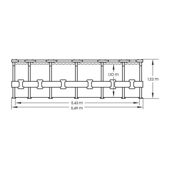 Piscine tubulaire ronde Ø 5,49 x 1,22 m aspect bois POWER STEEL SWIM VISTA de Bestway