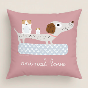 Funda de Cojín Estampado - Con Cremallera - Sin relleno - 100% Algodón - Amigos Peludos