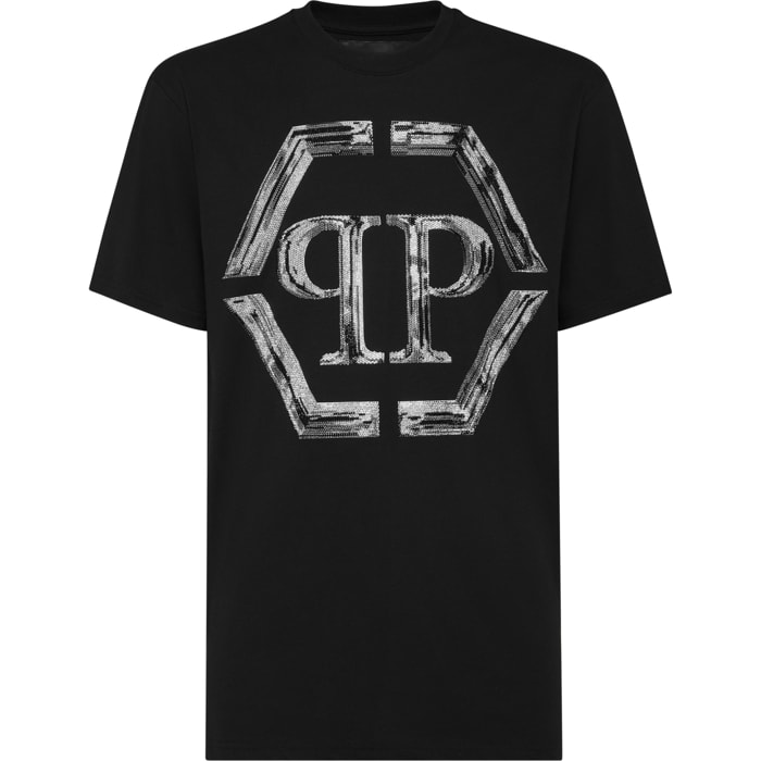 PHILIPP PLEIN Camiseta de cuello redondo y manga corta HEXAGON