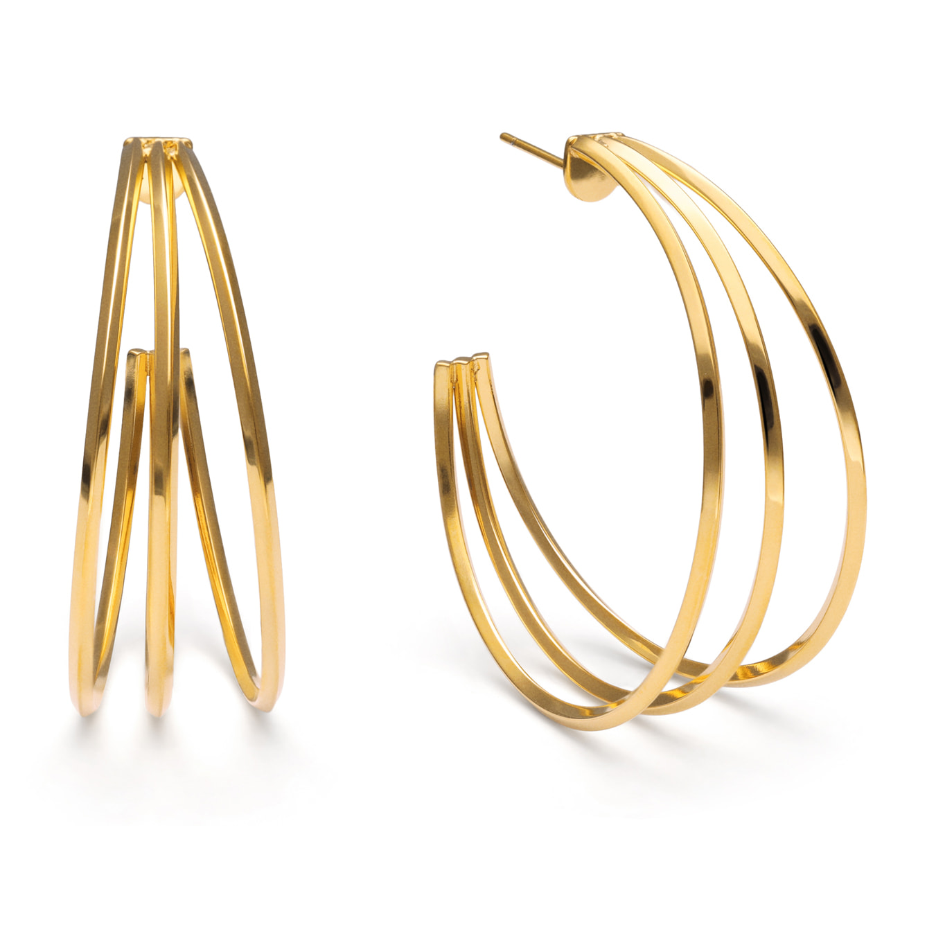 Pendientes Aro Eclipse Acero Baño Oro