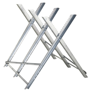 Caballete para Sierra Plegable Caballete Motosierra con Estructura Triangular de Metal Soporte para Leña Carga 100 kg 83x83x79 cm Plata