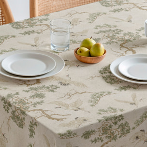 Mantel estampado antimanchas GARZA VERDE