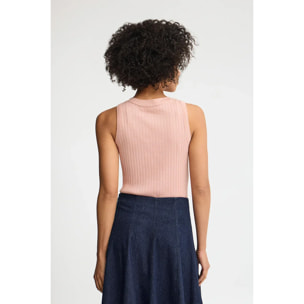 Canotta rosa pallido a coste con logo Polo Club