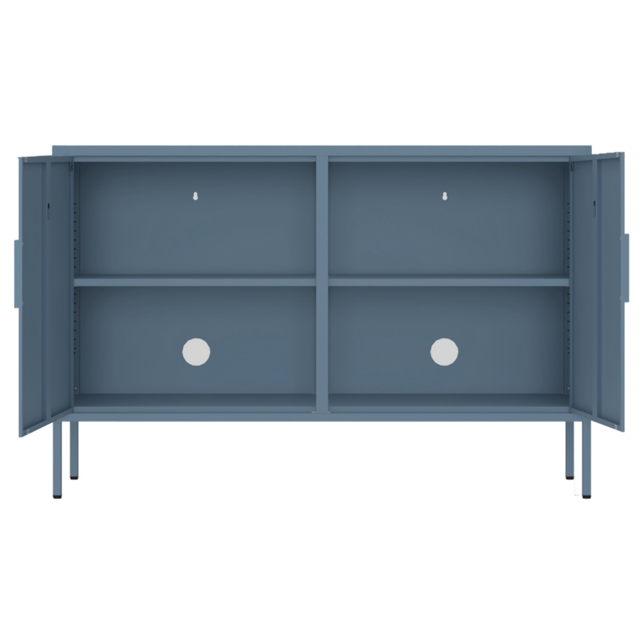 Credenza bassa in metallo 2 ante 100x40x72cm blu - Pop