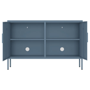 Credenza bassa in metallo 2 ante 100x40x72cm blu - Pop
